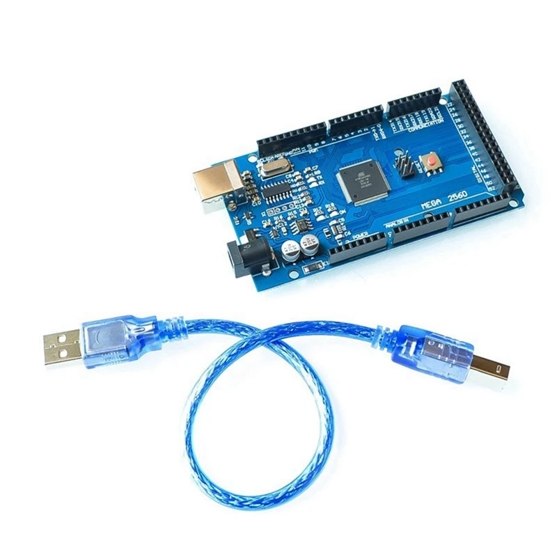 

Улучшенная версия USB-платы MEGA2560 MEGA 2560 R3 CH340G с кабелем для передачи данных, макетная плата MEGA2560 для Arduino