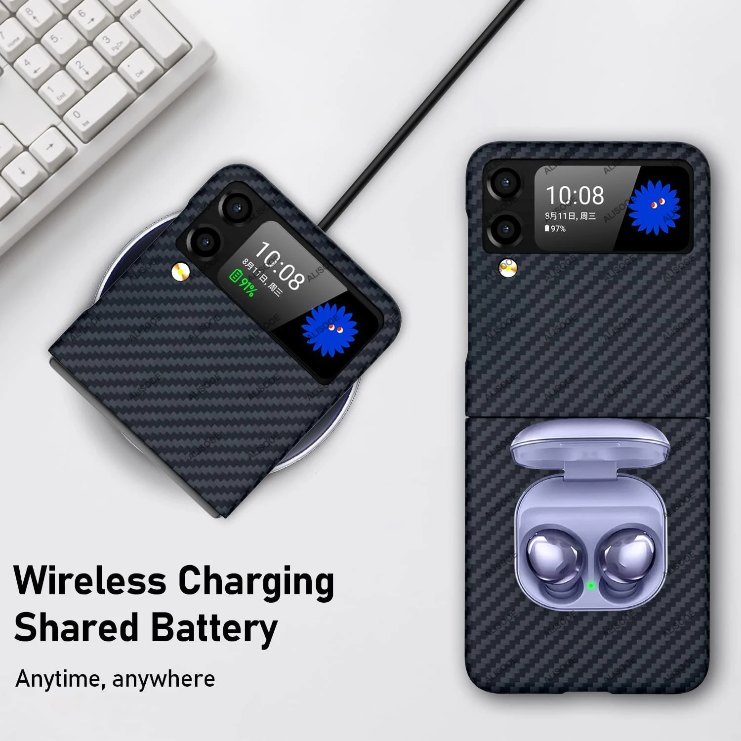 Real Carbon Fiber Case For Samsung Galaxy Z Flip 4 3 5G Case Ultra Thin Aramid Fiber Cover Capa for Samsung Z Flip3 Flip4 Fundas