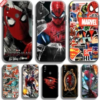 spiderman marvel avengers for xiaomi redmi note 7s 7 pro phone case soft silicon coque cover black funda thor captain america