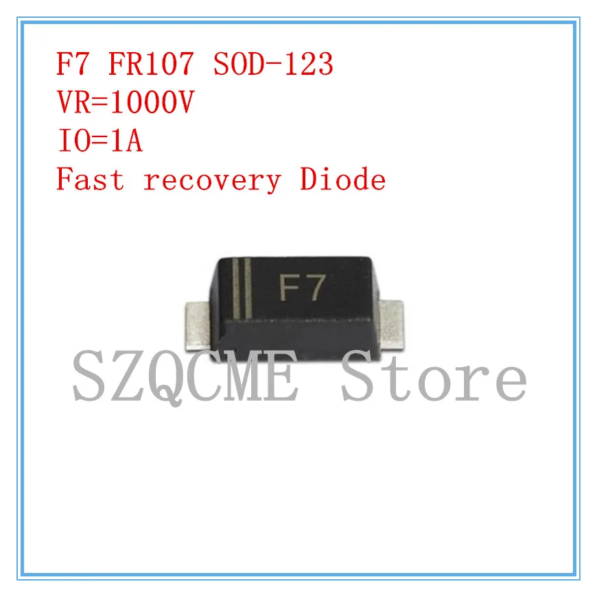 100 шт. F7 FR107 1A 1000 В Диод Быстрого Восстановления SOD-123 SMD | Электронные компоненты и
