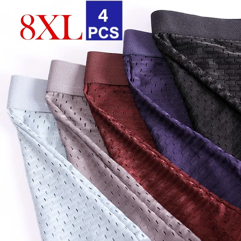 

4pcs/lot Bamboo Fiber Men's Boxer Pantie Underpant plus size XXXXL large size shorts breathable underwear 5XL 6XL 7XL 8XL