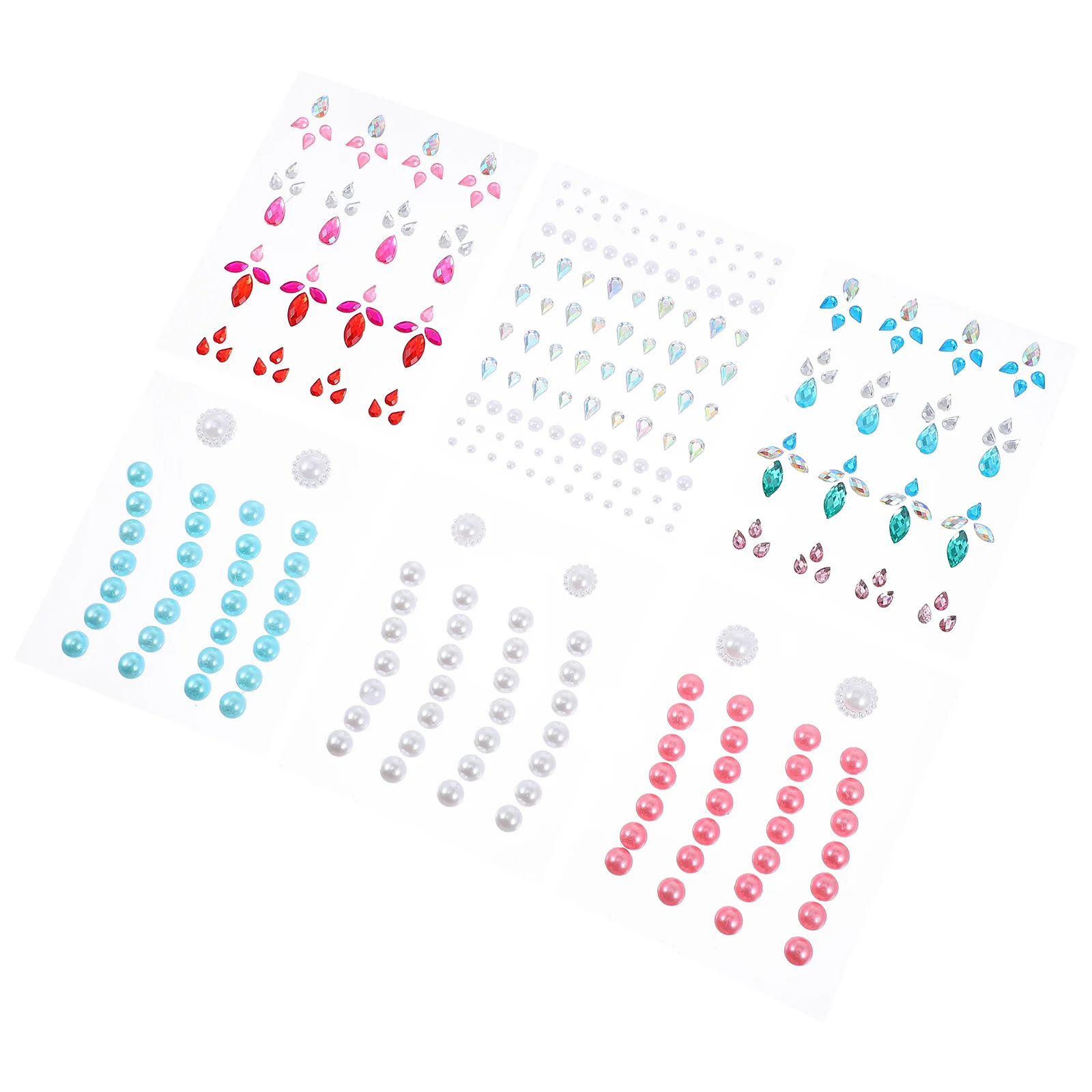 

6 Sheets Stickers Exquisite Stunning Makeup Jewels Stickers Face Jewels Stickers