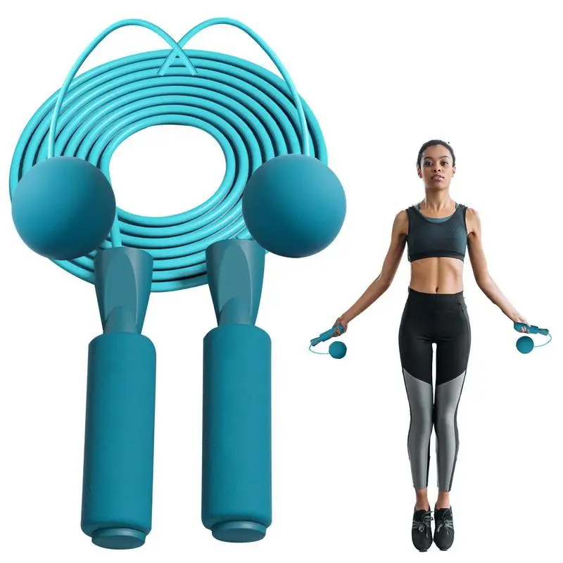 

Jump Ropes For Fitness Low Noise Weighted Skipping Rope With Adjustable Length Workout Tool With 360 Degree Steel Bearings No