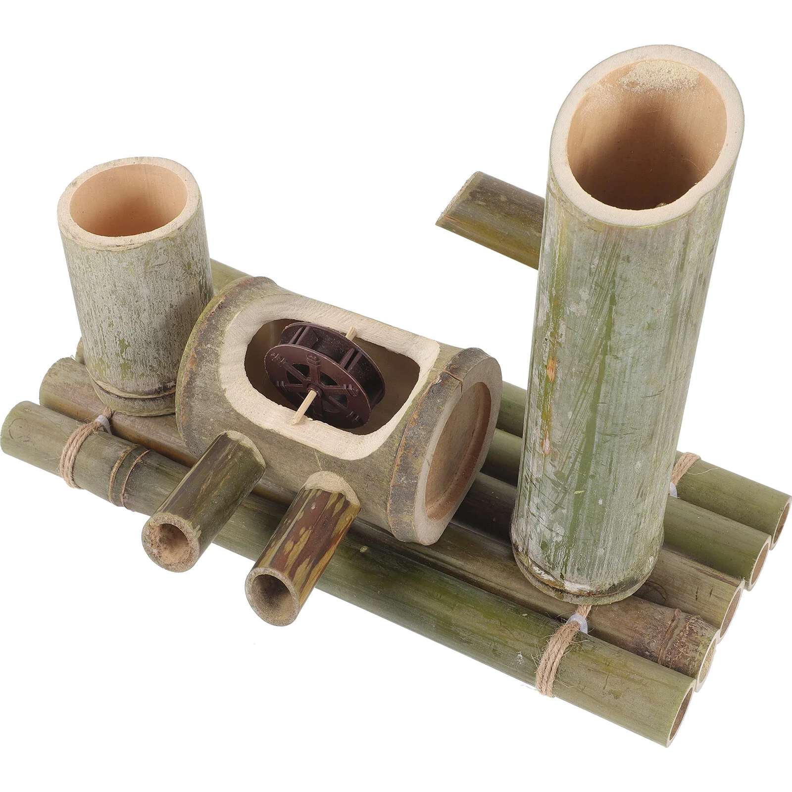 

Bicycle Decor Desktop Fountain Outdoor Fountains Bamboo Stone Trough 33x26cm Cycling Garden Plastic