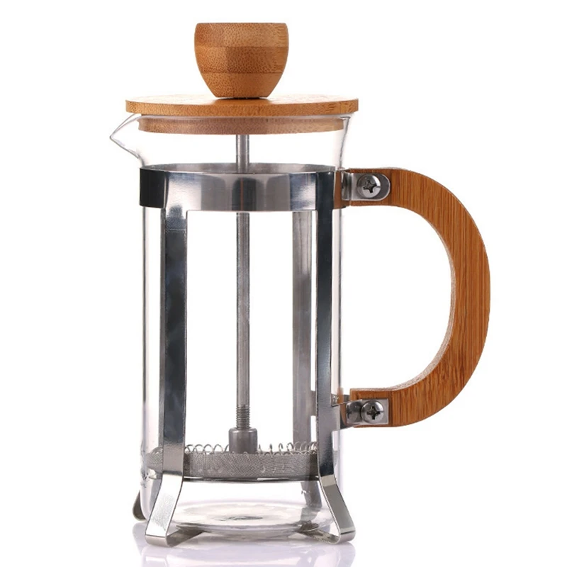 

350Ml French Press Eco-Friendly Bamboo Cover Coffee Plunger Tea Maker Percolator Filter Press Coffee Kettle Pot