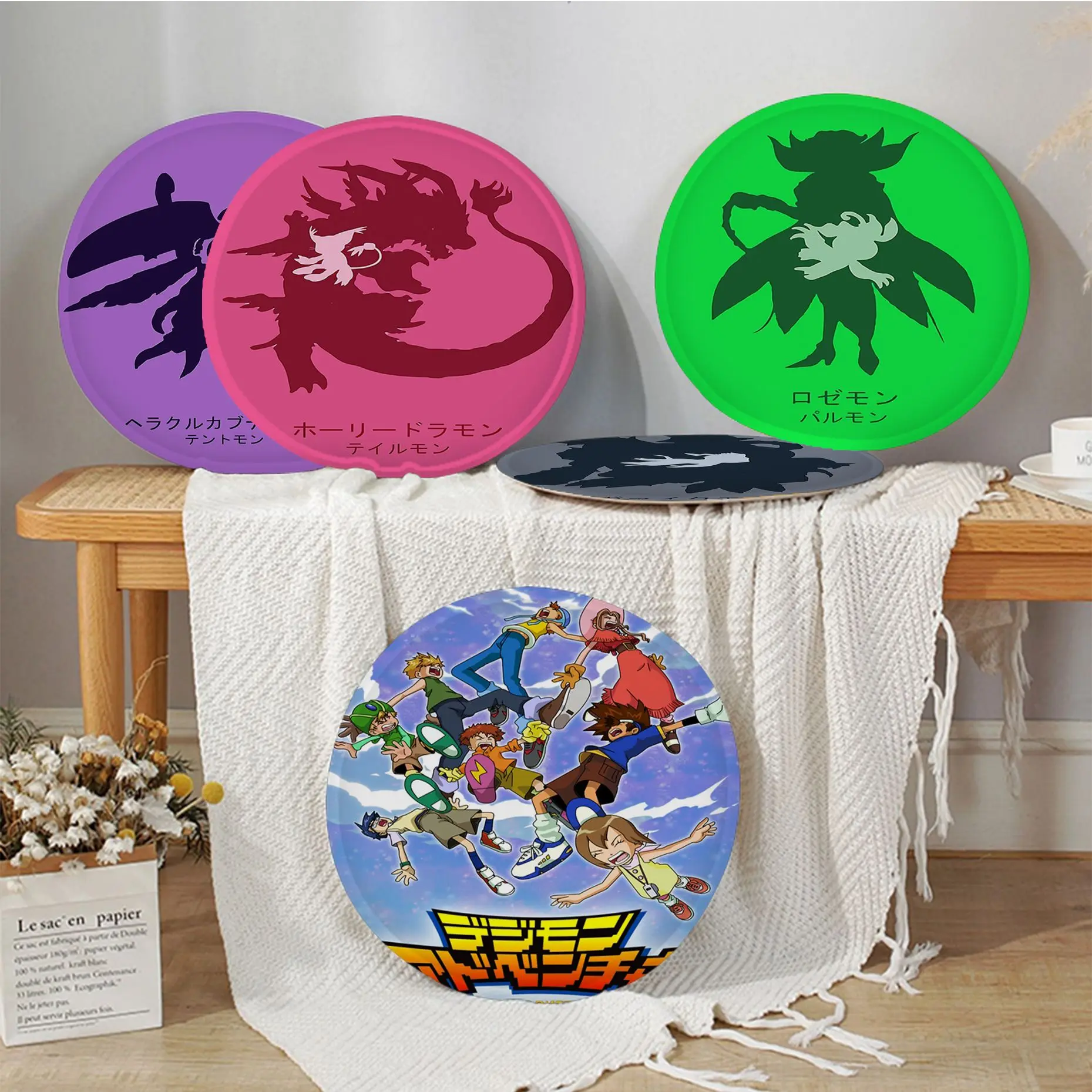 

Digimon Nordic Printing Fabric Cushion Non-slip Living Room Sofa Decor Students Stool Tatami Office Chair Cushions