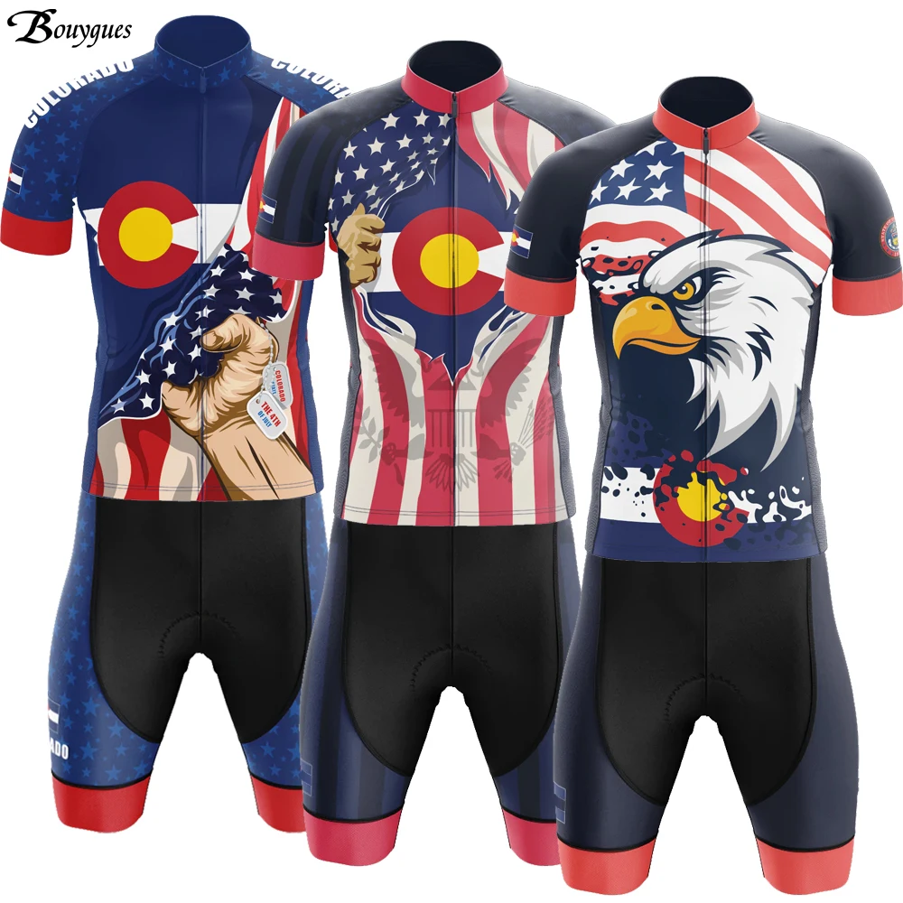 

Мужской комплект для велоспорта, с коротким рукавом и шортами