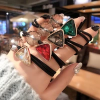 drop shipping elegant lady women girls scrunchies elastic hair bands artificial crystal ball hair ring rope rubber accessories