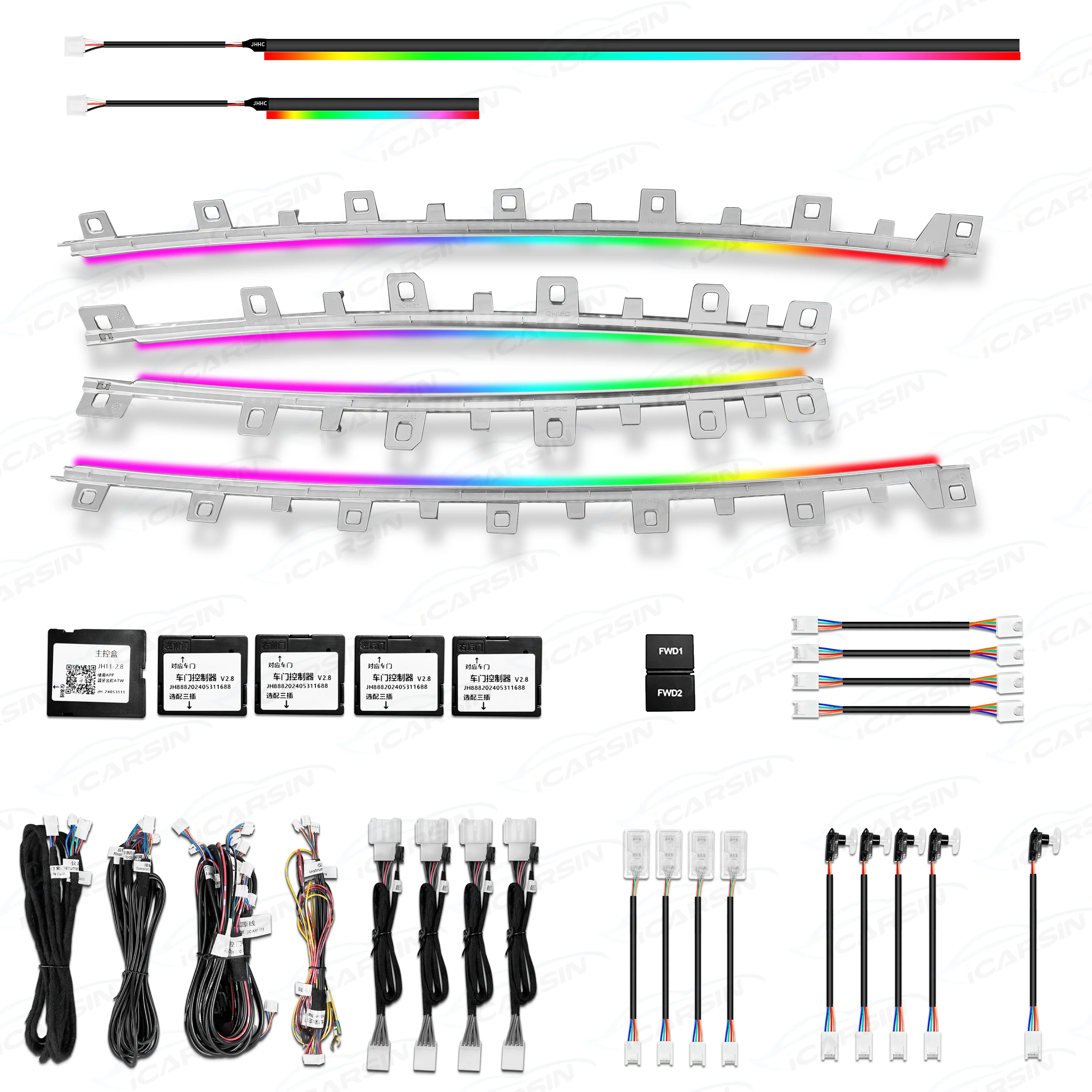 Обновление iCarsin 256 цветов светодиодное освещение салона автомобиля для Honda HRV