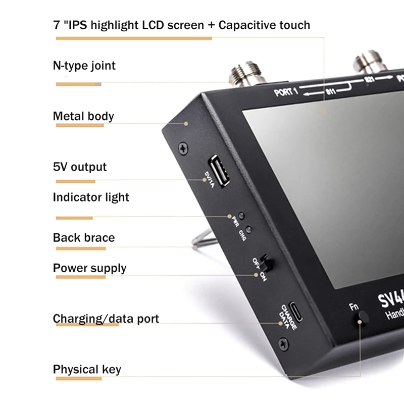 Векторный анализатор сети 7-дюймовый сенсорный ЖК-дисплей SV4401A 50 кГц-4 4 ГГц HF VHF UHF