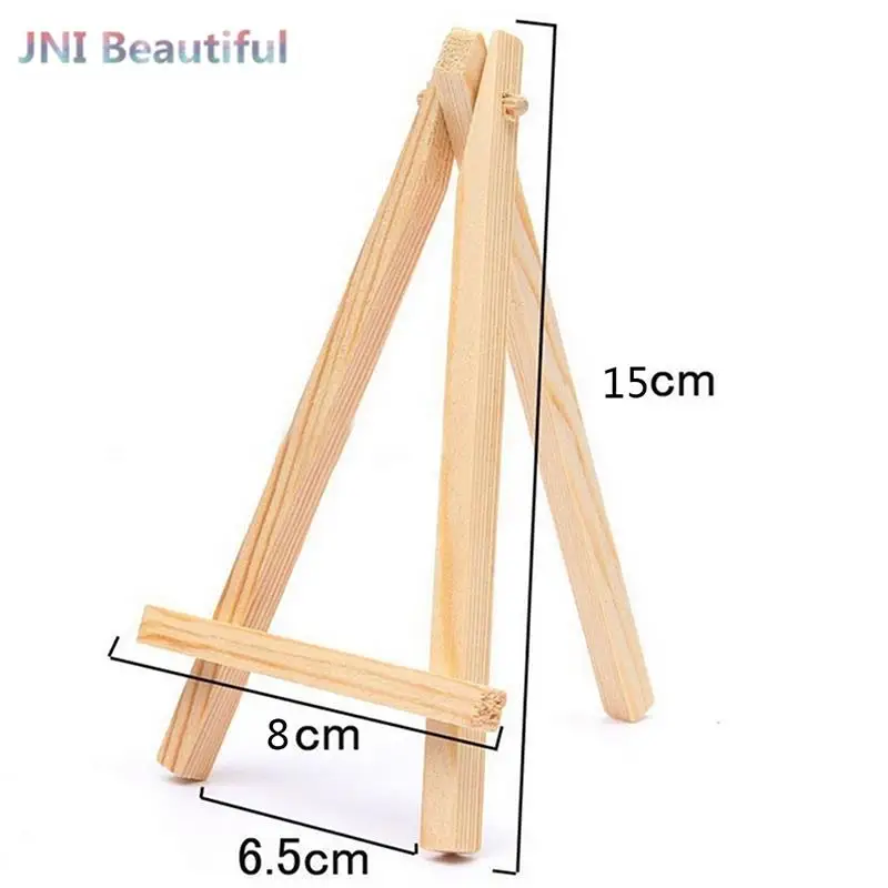 1Pcs 8*15cm Mini Wood Artist Tripod Painting Easel For Photo Painting Postcard Display Holder Frame Cute Desk Decor