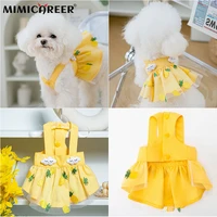 dog clothes sling tulle skirt dog dress summer suspender skirt three dimensional cloud pineapple embroidered cat pet clothes