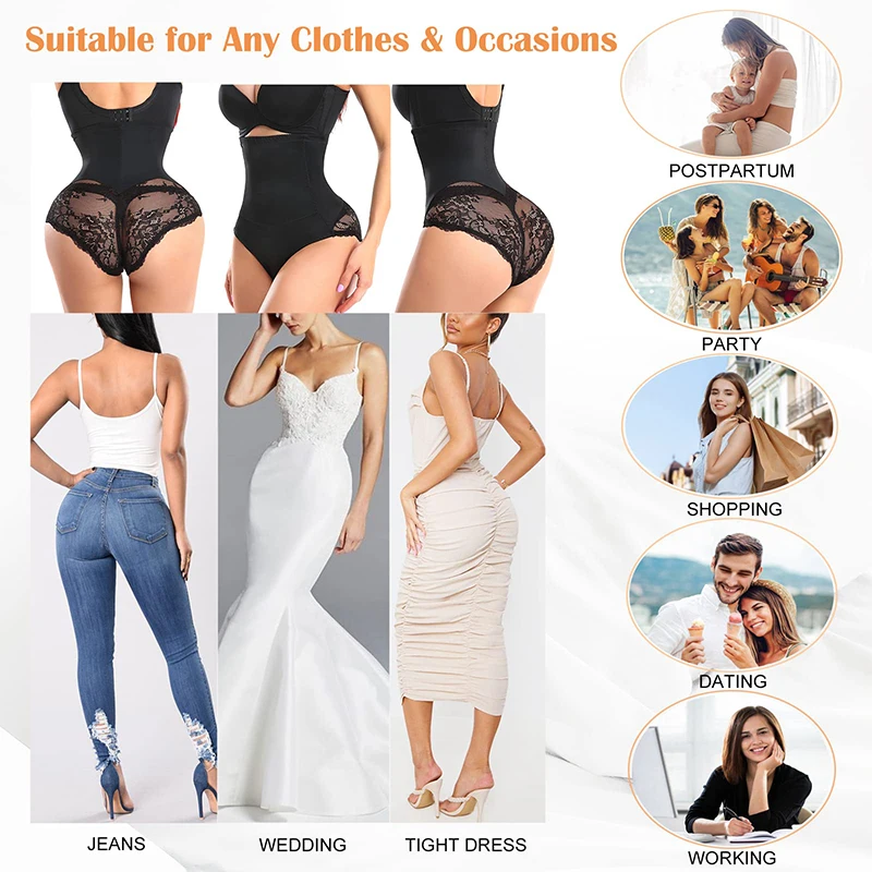 Женские Утягивающие трусики с высокой талией кружевные трусики-танга для живота