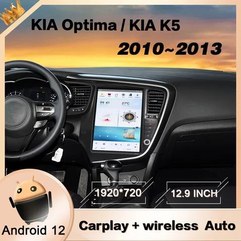 4 + 128G Tesla Carplay экран для KIA Optima/KIA K5 2010 2011 2012 2013 Android 9 мультимедийный плеер GPS аудио Радио стерео