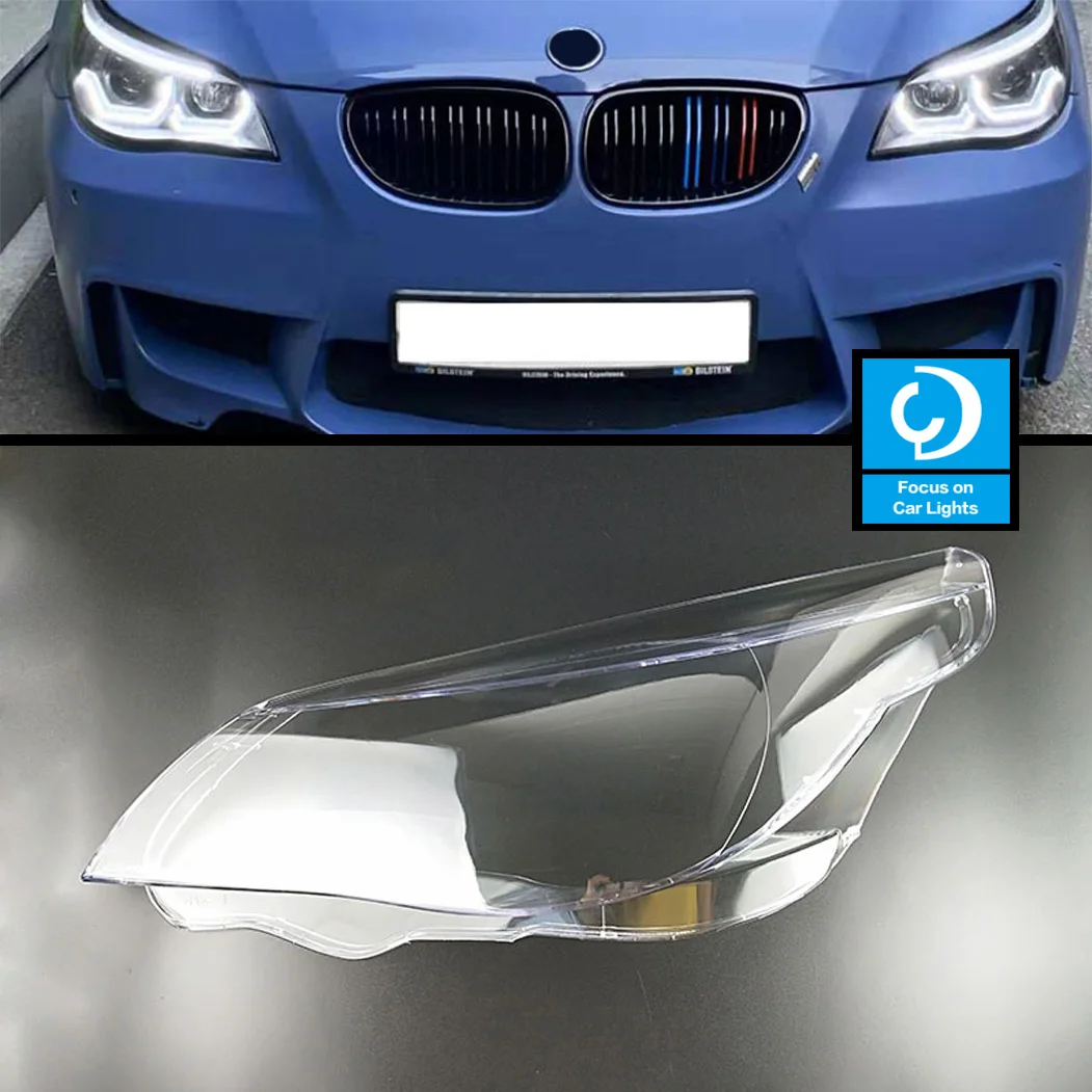 

Car Front Headlight Lens Light Cover Glass Transparent For BMW 5 series E60 E61 530i 523 525 2002-2009 Head Lamp Shade Shell