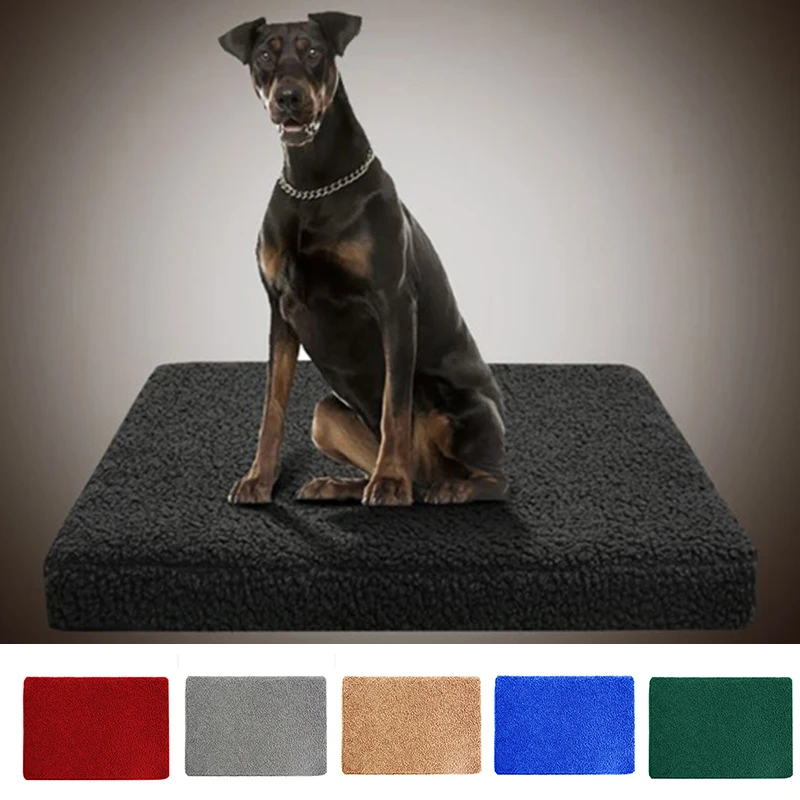 

Квадратная бархатная кровать на молнии для собак, мягкая и удобная съемная и моющаяся кровать для больших и маленьких питомцев