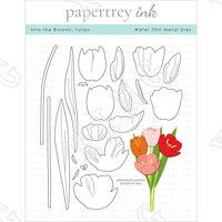 newest into the blooms tulips metal cutting dies diy scrapbook craft knife blade punch mold decorate embossing reusable template