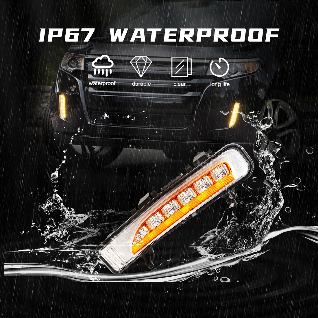 _ Дневные ходовые огни для Ford Edge 2009 2010 2011 2012 2013 2014 DRL динамический сигнал поворота