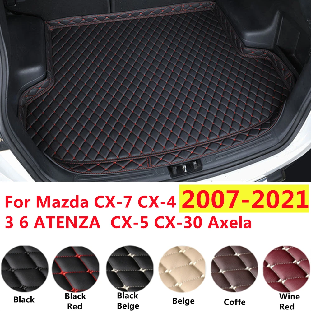 

SJ XPE Leather High Side Car Trunk Mat For Mazda 3 Axela 6 ATENZA CX-30 CX-5 CX-7 CX4 07-23 Waterproof Cargo Liner Boot Carpets