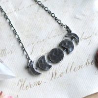 lost moon pendant gothic vintage necklace for women creative antique silver color chain witch choker jewelry gifts for friends