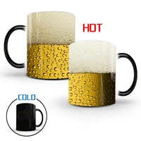 funny beer bubble color changing mug thermochromic eco friendly ceramic cup healthy and safety office coffee drinkware mugs