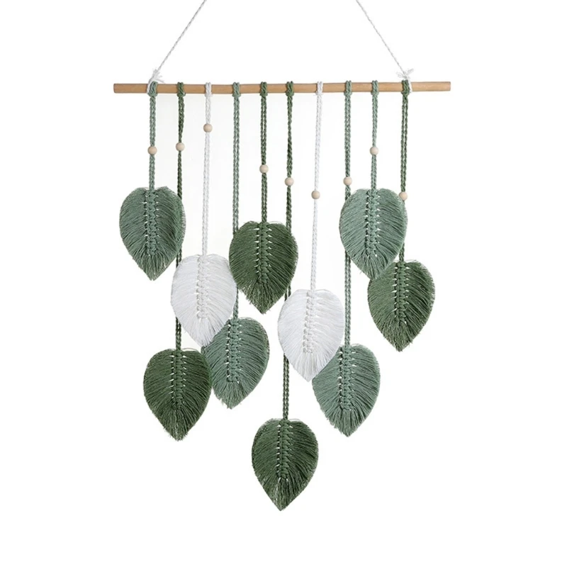 

Leaf Macrames Wall Hanging Decor Vintage Handwoven Tapestry for Apartment Home