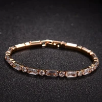 new fashion exquisite round and rectangle zirconia tennis bracelet for women personality design shiny bracelets birthday gifts