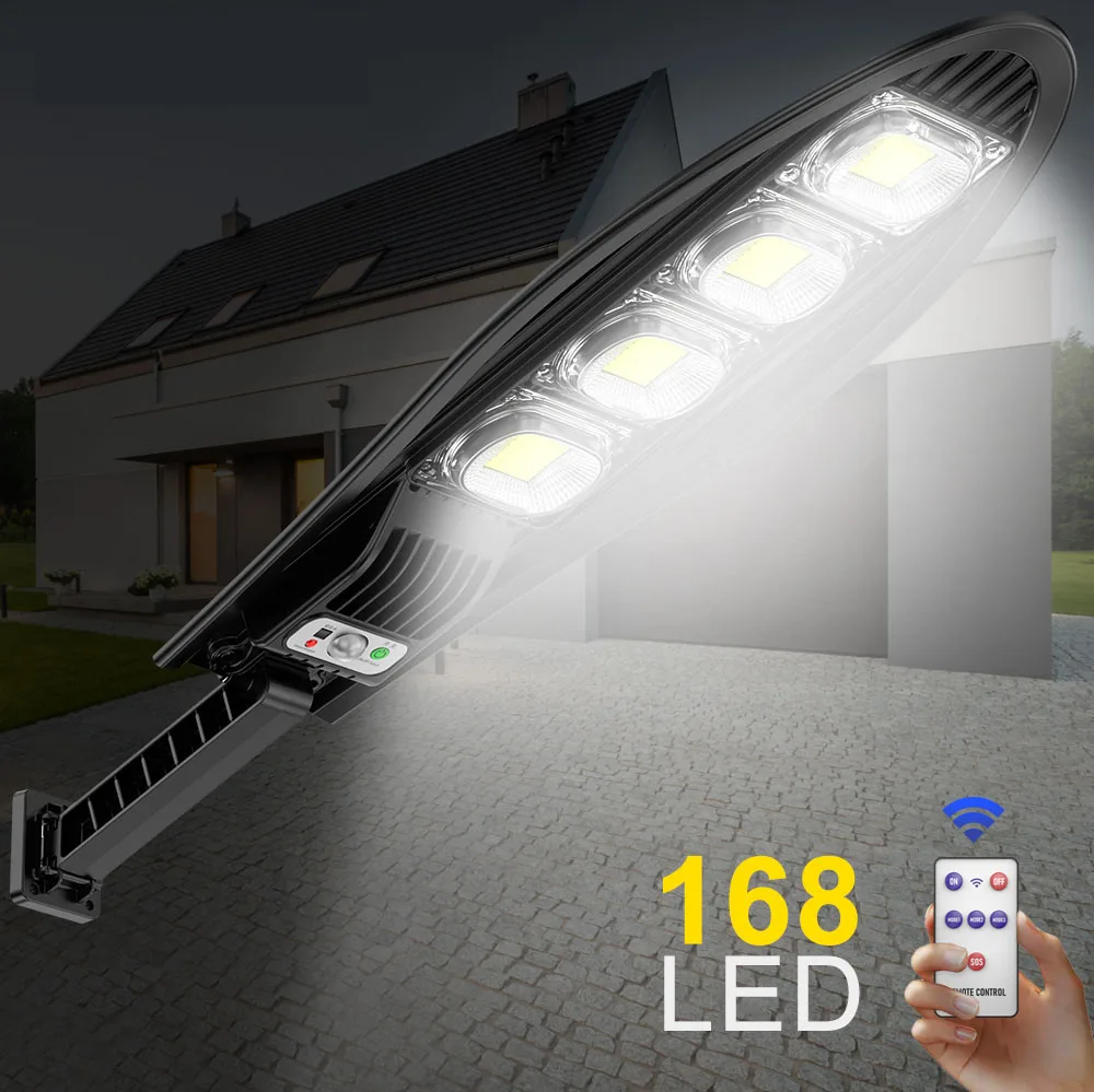 

42/84/126/168 LED Super Bright Outdoor Solar Lamp 3000mAh IP65 Waterproof Street Lights Motion Sensor Garden Yard Wall Light