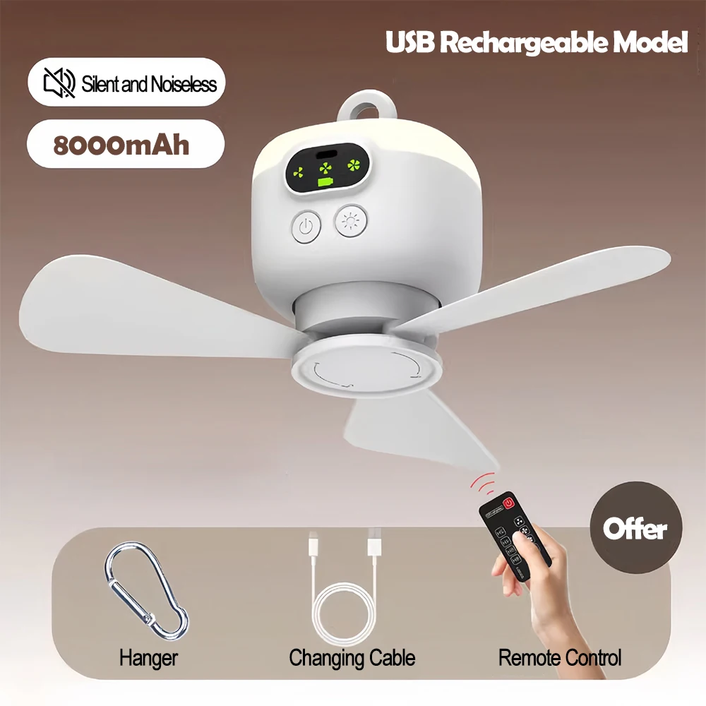 

Портативный аккумуляторный вентилятор-лампа Ceili