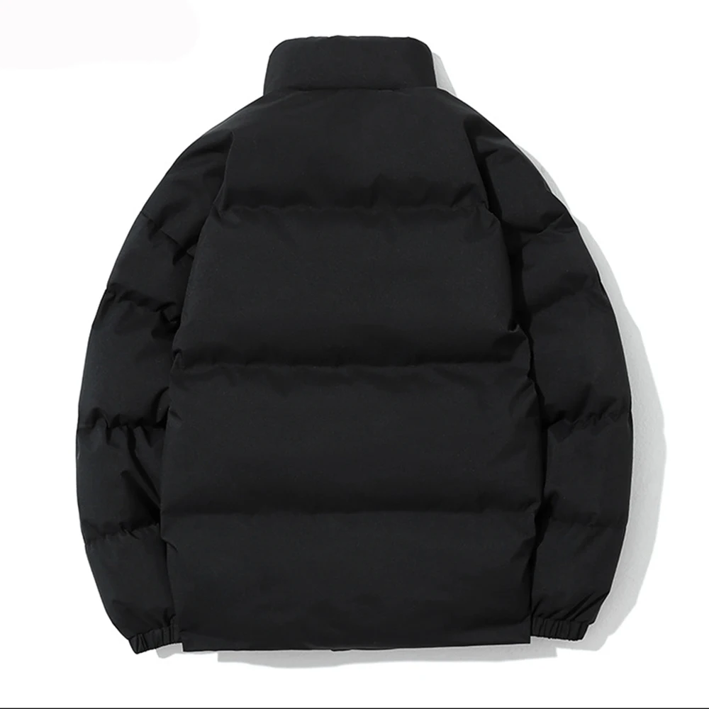 Covrlge Hot Sale Winter Men's Windproof Bread Cotton Coat Simple Stand Collar Male Solid Color Loose Parka Overcoat Men MWM171