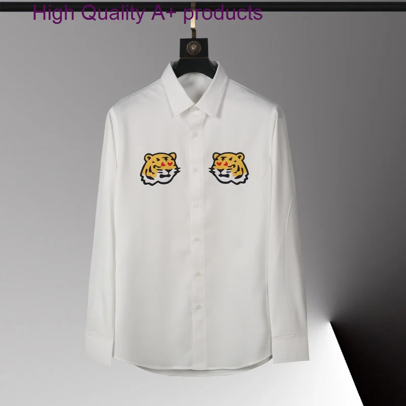 

Мужская шелковая рубашка с длинным рукавом, официальное Деловое платье С Рисунком Тигра, уличная одежда