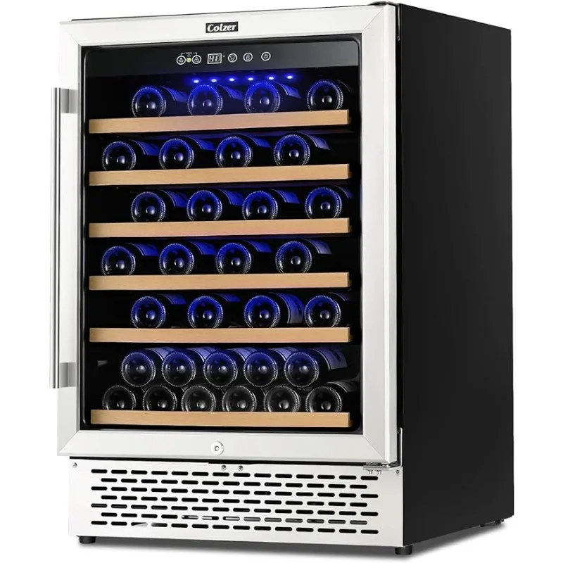 

COLZER Premium 24 Inch Wine Cooler, 51 Bottle Wine Fridge with 2 Locks Humidity Control Intelligent Digital Upgrade Compressor