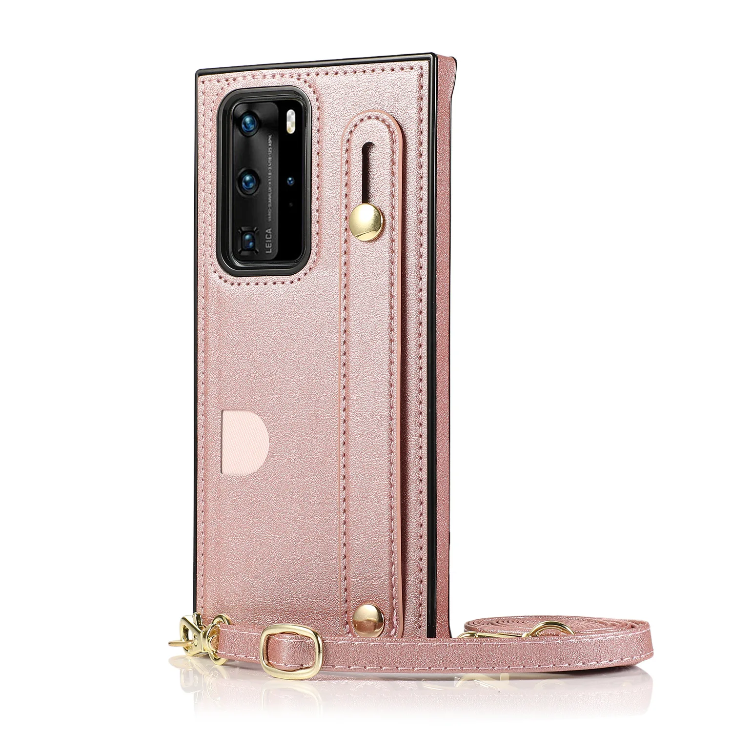 2IN1 Portable Wallet Case For Huawei P40 Pro Plus Full Protection Cover With Strap For Huawei Mate 30 Pro PU Leather Shell