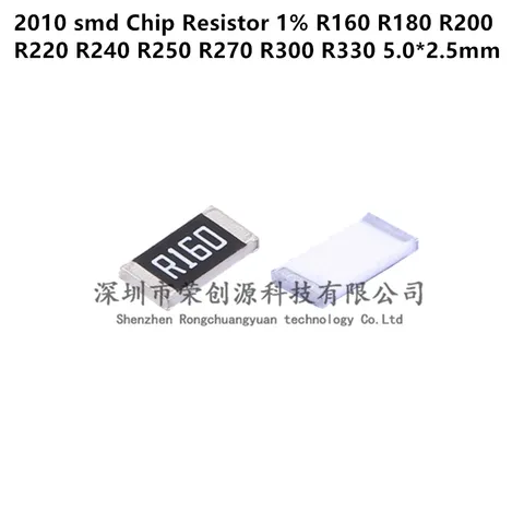 100 шт./лот 2010 smd чип-резистор 1% R160 R180 R200 R220 R240 R250 R270 R300 R330 5,0*2,5 мм