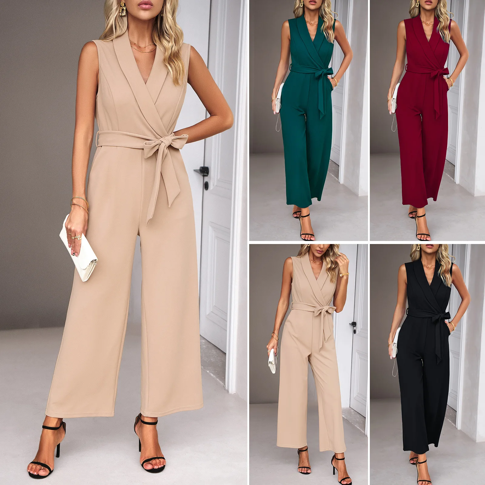 

Women's Fall/Winter 2023 New Sleeveless Jumpsuit Casual Commuter Pants