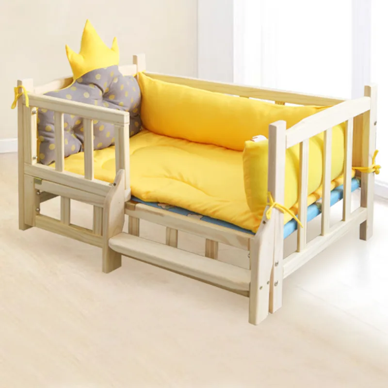 Best Quatro estações universal cão cama de madeira maciça cães acessórios uma variedade de estilos almofada do cão forte rolamento grande cama do cão