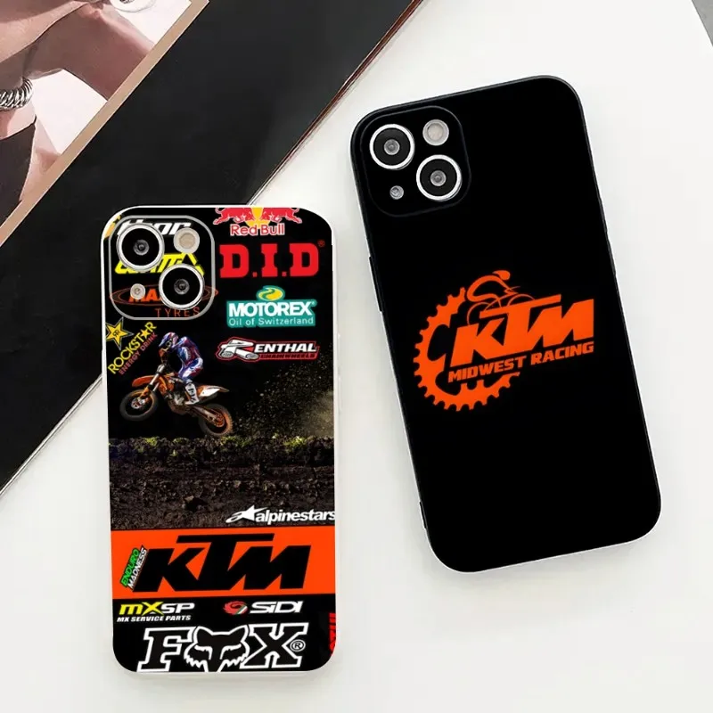 

Motorcycle Racing KTM Phone Case Candy Color For IPhone 14 12 13 11 Pro Max Mini X XR XS Max 7 8 Plus Couple Silicon Cover