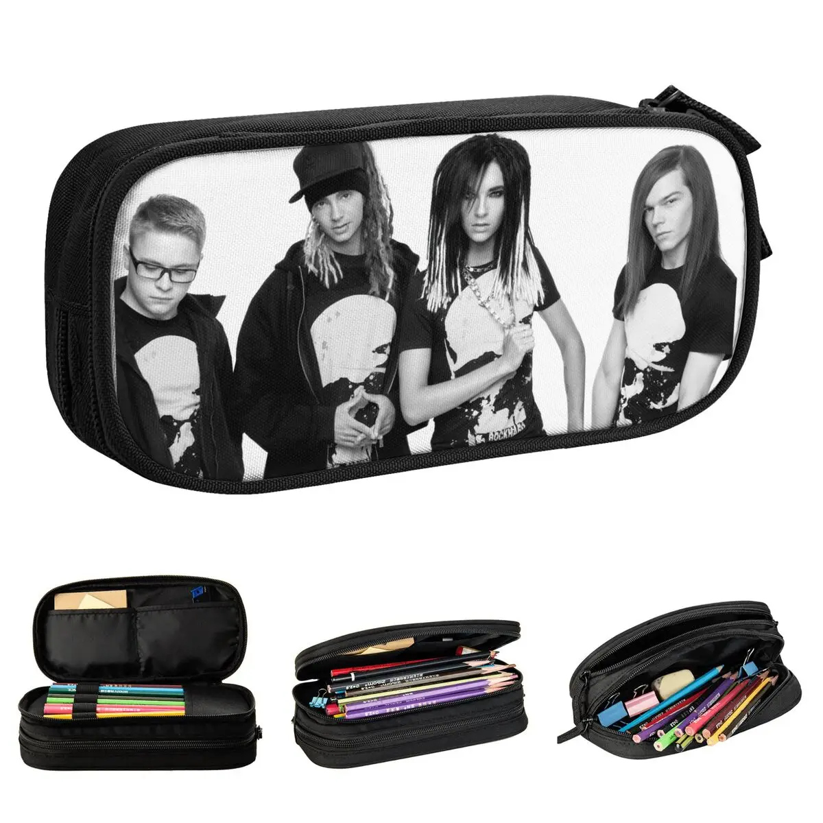 

Tokio Hotel BillKaulitz Pencil Cases Rock Pencil Box Pen Holder for Girl Boy Big Capacity Bags School Supplies Gifts Stationery