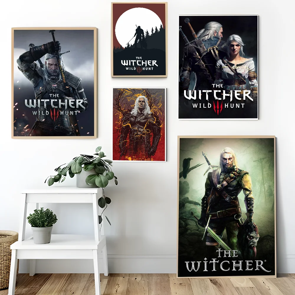 Hot-The-W-Witcher-Game аниме постеры липкие HD качественные настенные художественные ретро