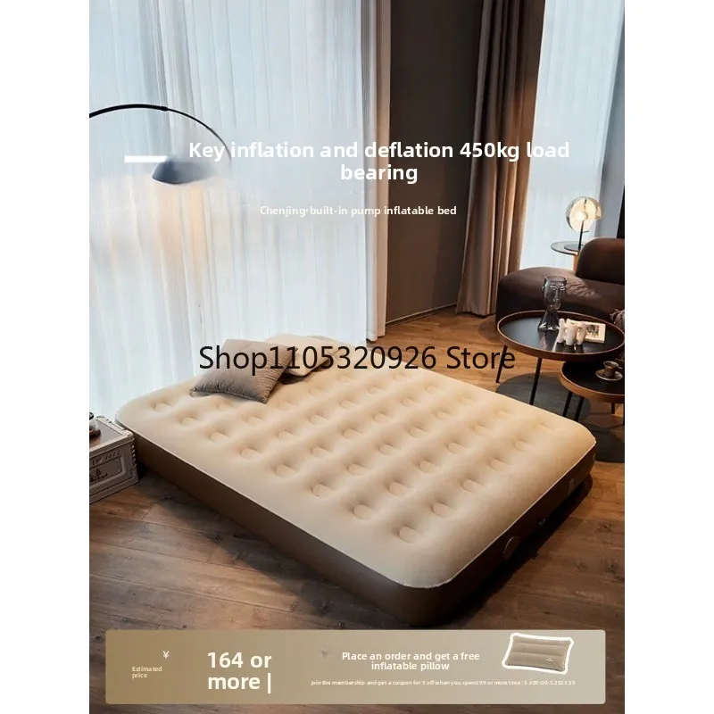 Фото Надувной матрас-кровать для дома и кемпинга, автоматический, утолщенный, высокий, приятный для кожи, для использования на улице №1