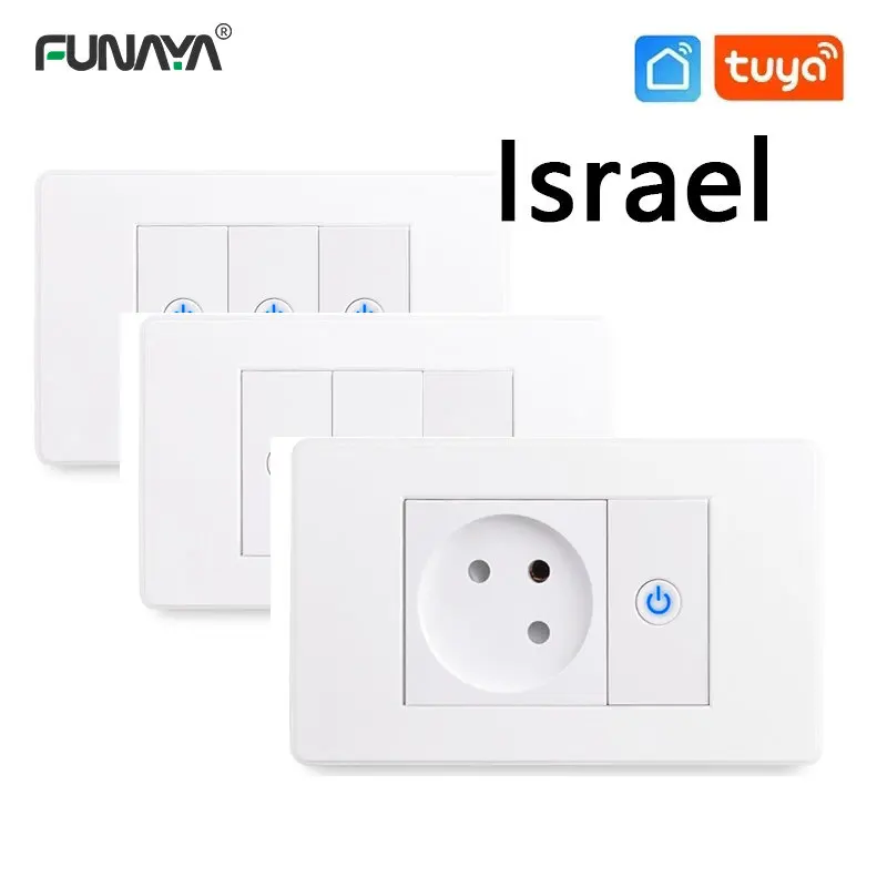 

Israel WIFI Tuya Sockets Switches with USB Smart Life on/Off 16A 110v 220v White Need Nature Wire APP Contorl Wall Power Socket
