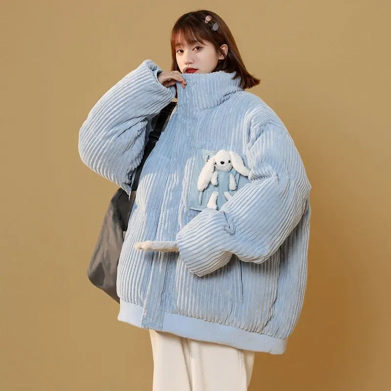 New Winter Coat for Women Corduroy Bread Jacket Parkas Jackets Oversize Warm Cotton-padded Jacket Korean Fashion