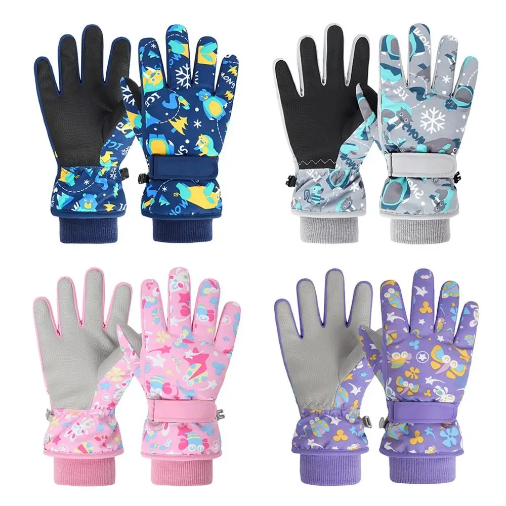 

Kids Full Finger Mittens Antiskid Coating Warm Winter Gloves Cartoon Thermal Ski Gloves Mitten Snowboard Wear Skiing Equipment