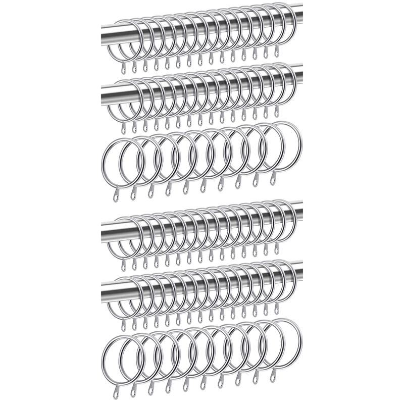

BMBY-80 Pcs Metal Curtain Ring For Curtains And Poles,Dangling Sliding Eyelet Ring 32 Mm Inner Diameter (Silver)
