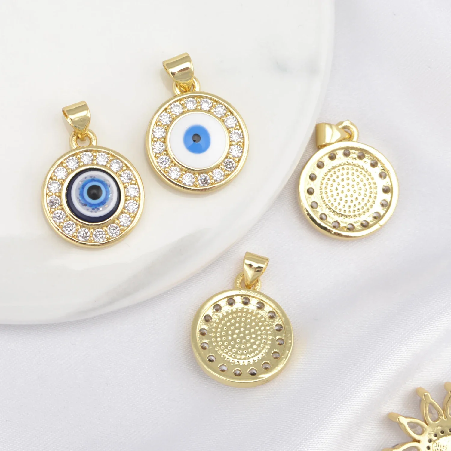 Медные позолоченные подвески эмаль Турция Греция сглаза Amuleti кристалл