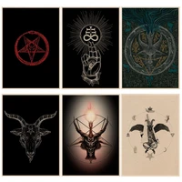 satanic classic movie posters decoracion painting wall art kraft paper posters wall stickers