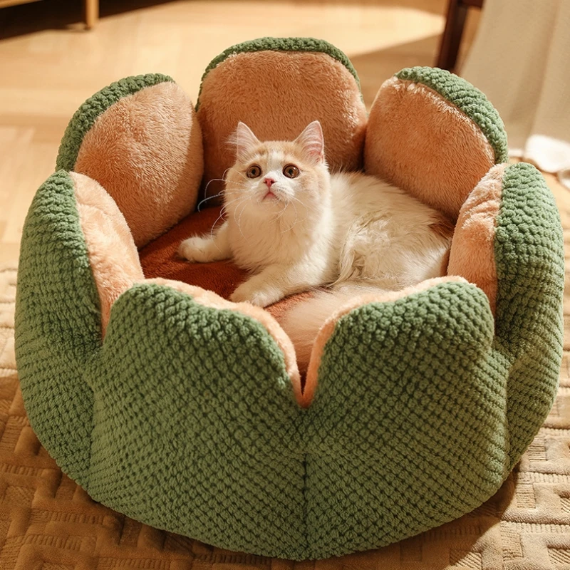 

Pet Bed Warm Cat Bed Lovely Flower Shape Small Dog Bed Soft Cat Nest for Kitten Cute Kennel Sofa Beds For Puppy Small Dogs