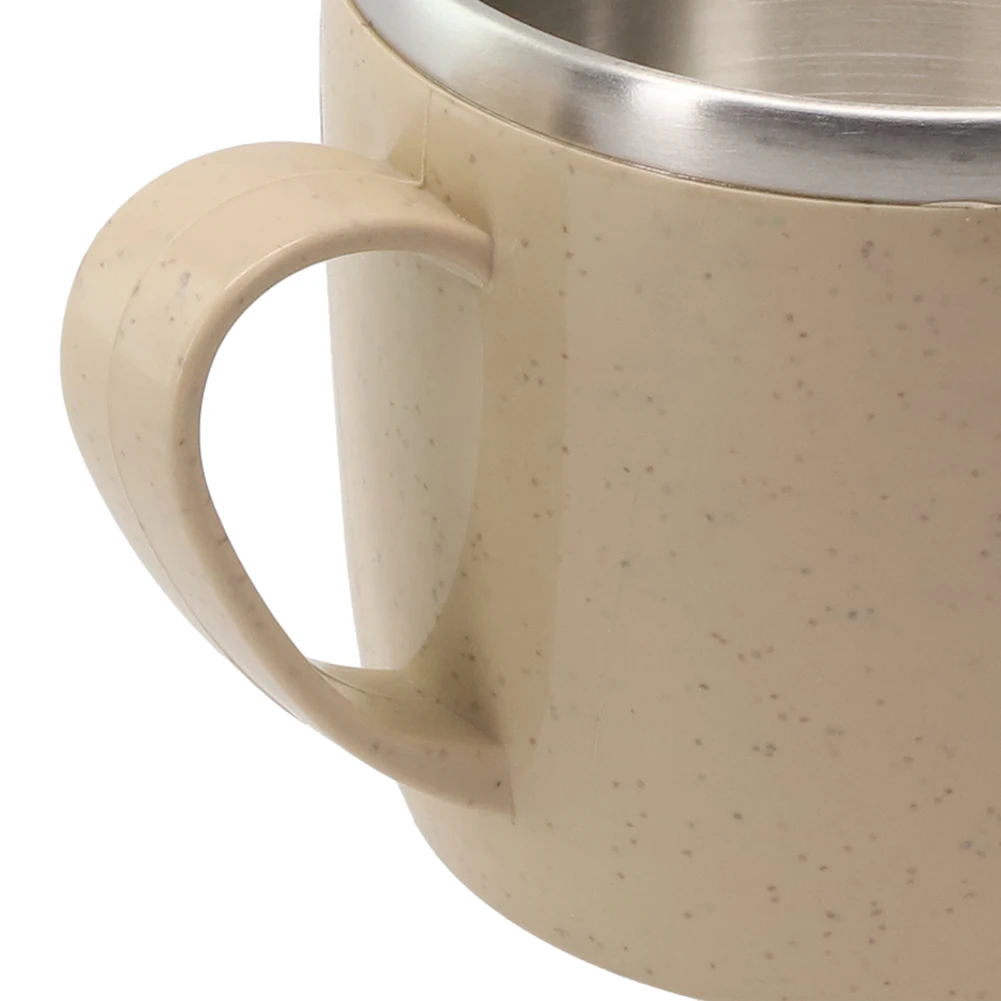 

Brand New High Quality Durable Stainless Steel Cup Coffee Mugs Wheat Element Anti-scalding Double-layer Insulated Cup