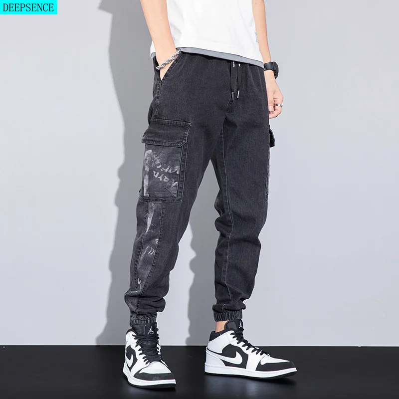 

Spring Men's Jeans Casual 2023 New Summer Cotton Overalls Large Size M-8XL Slim-fit Casual Fashion Multi-pocket Trousers