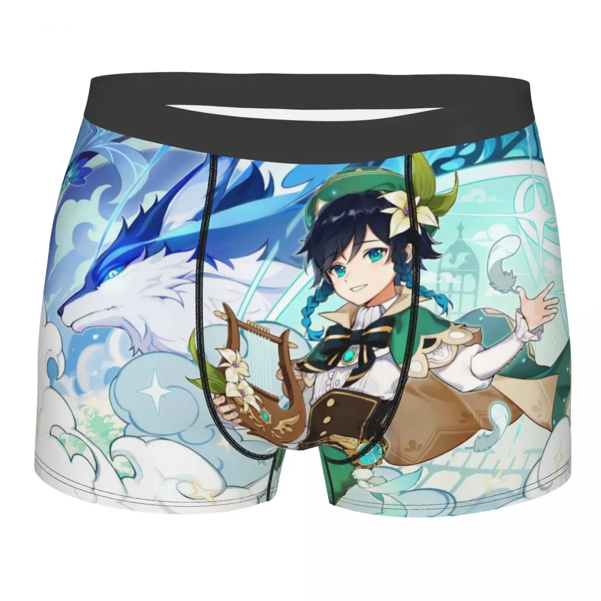 

Genshin Impact Game Paimon Venti Wind Underpants Breathbale Panties Man Underwear Sexy Shorts Boxer Briefs Polyester